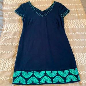 Vineyard Vines Navy Embroidered Sheath Dress